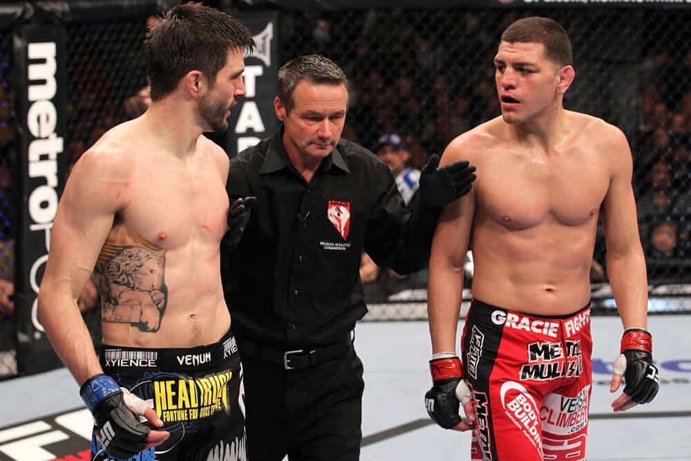 Nick Diaz and Carlos Condit trash talk
