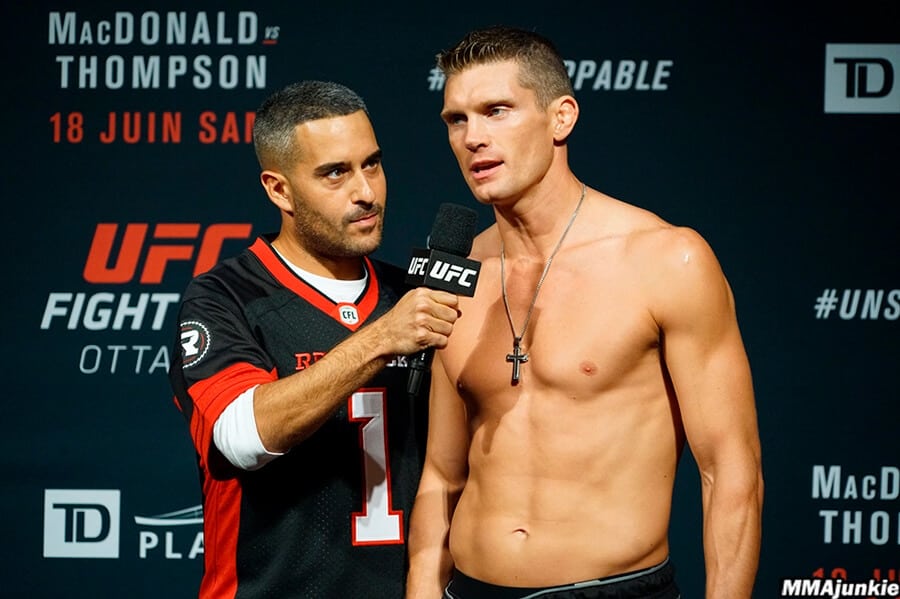 UFC commentator Jon Anik with Stephen Thompson